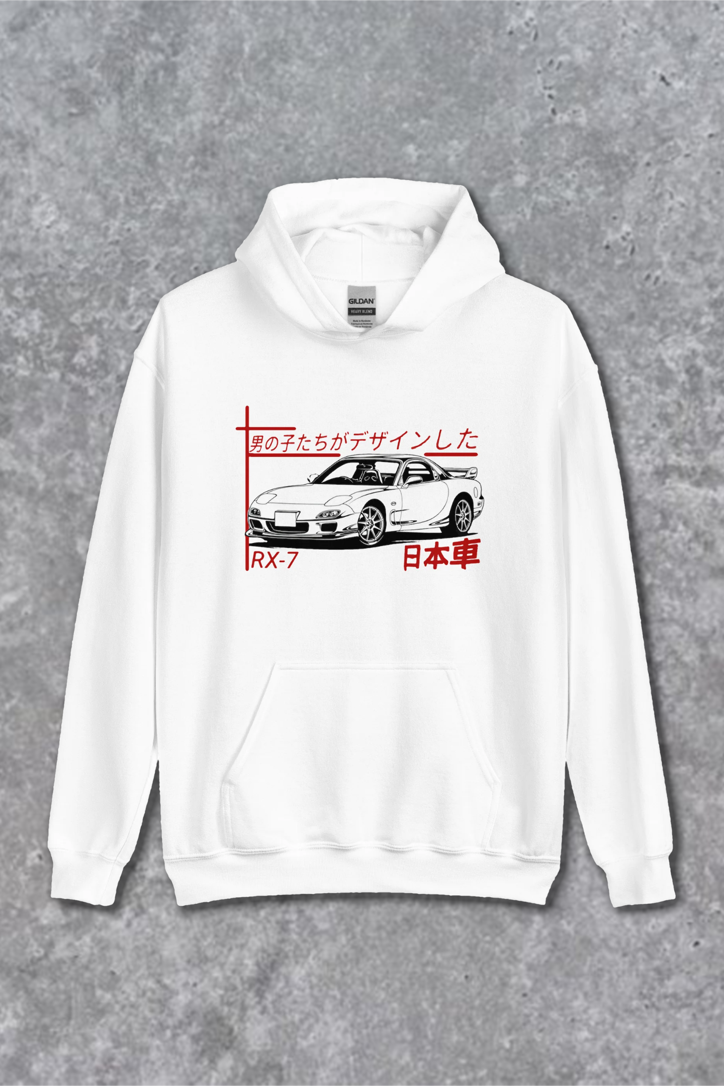 White Japanese style Rx-7 Hoodie (JDM)