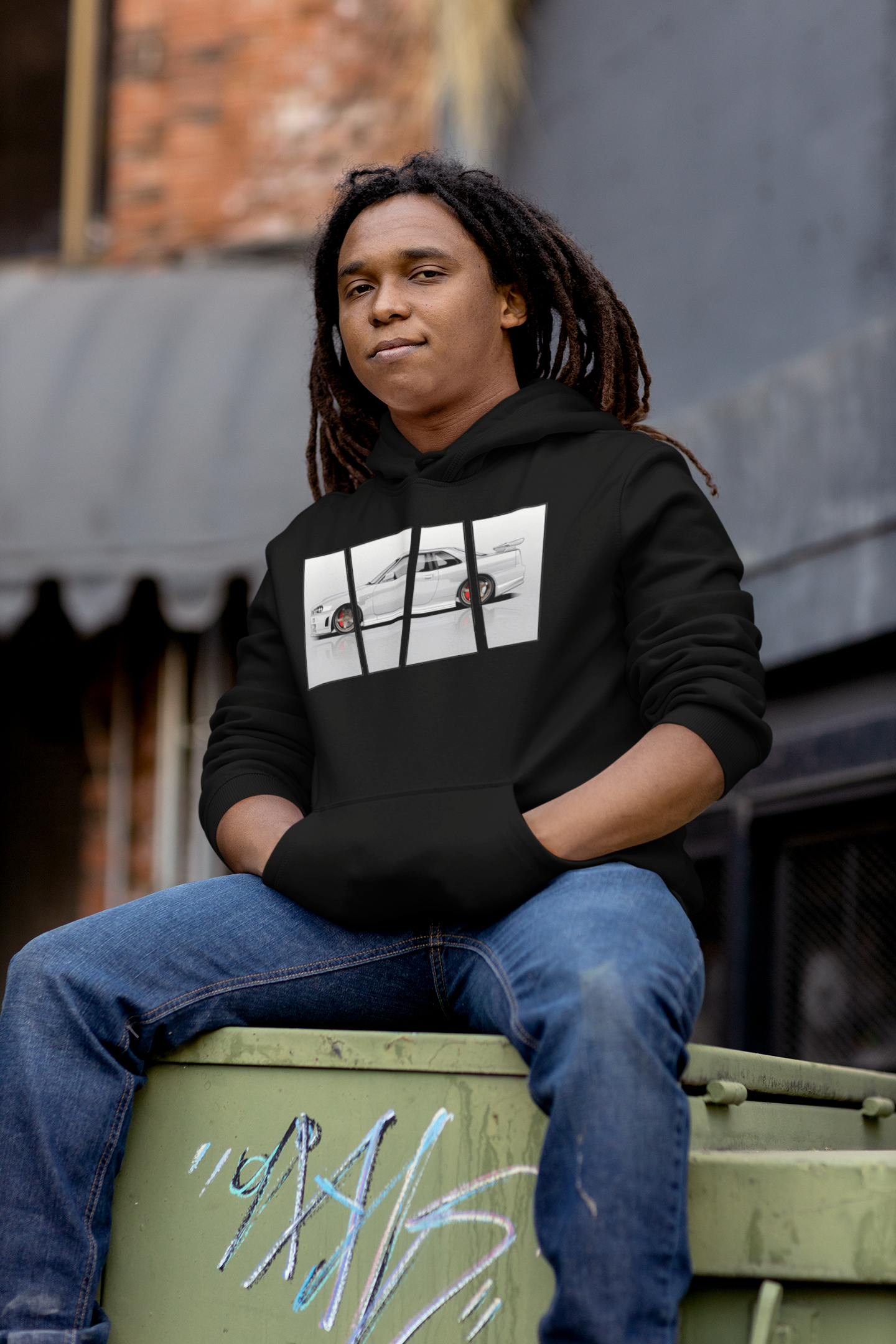 Black Japanese Style Spliced r34 Hoodie (JDM)