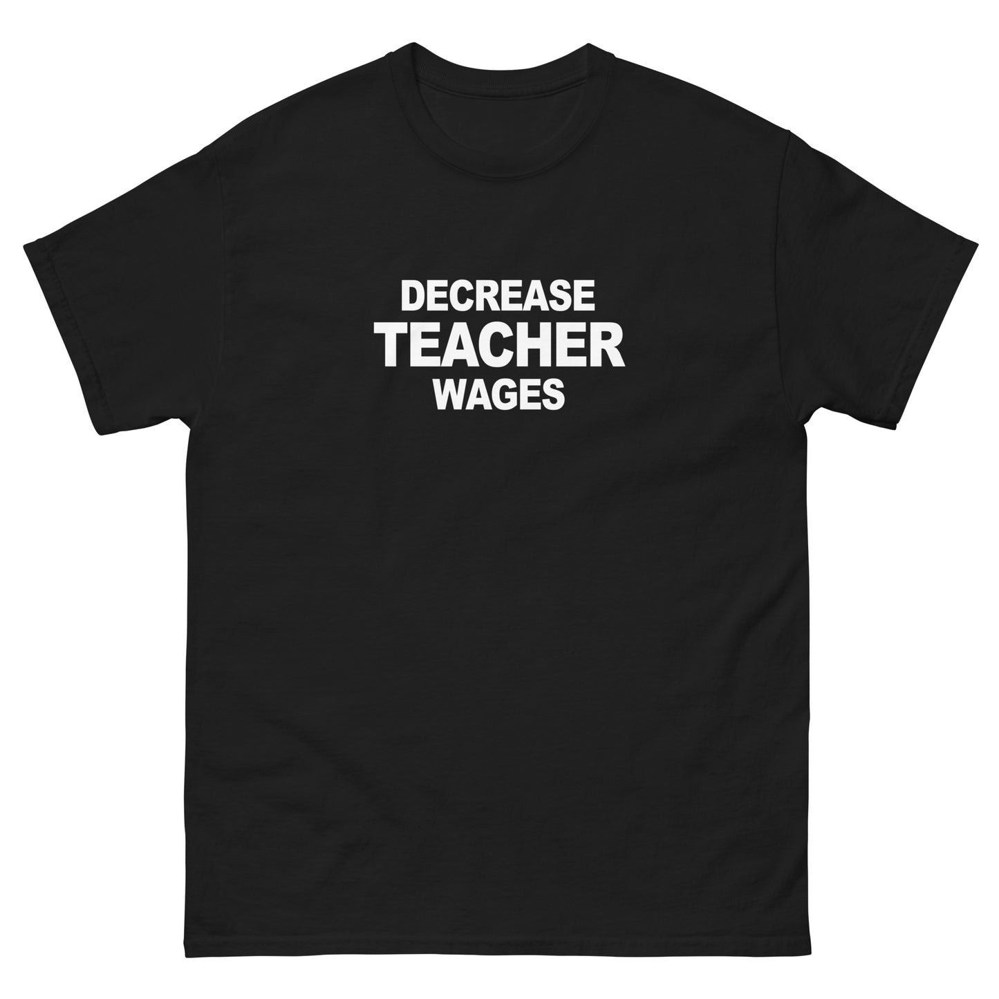 Decrease Teacher Wages Simplistic Tee