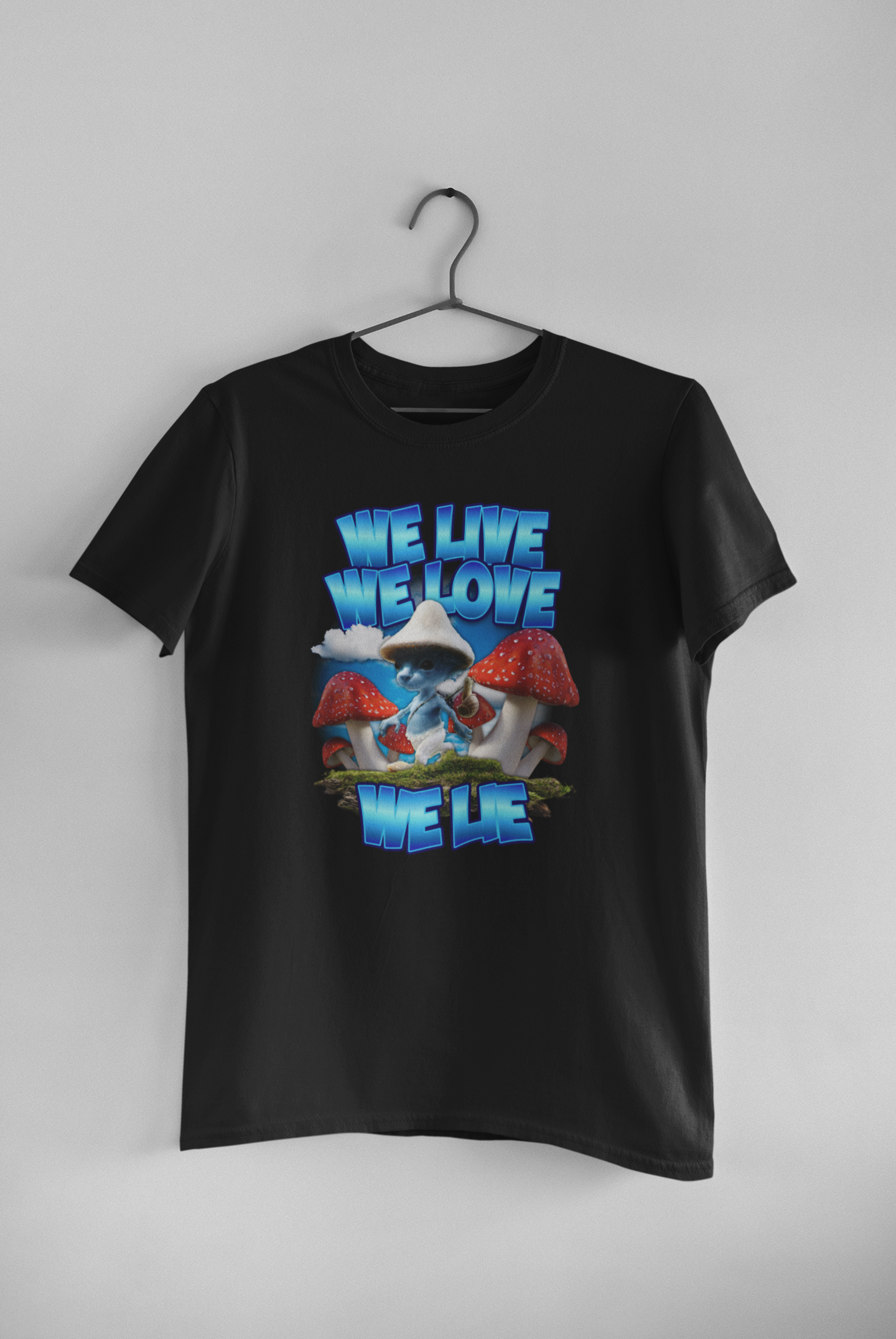 We Live, We Love, We Lie SmurfCat Tee