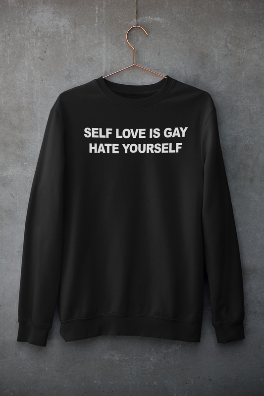 Self Love Is Gay Hate Yourself Simplistic Hoodie